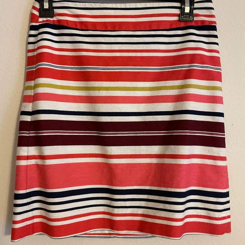 Striped pink and cream Loft skirt, size 00P